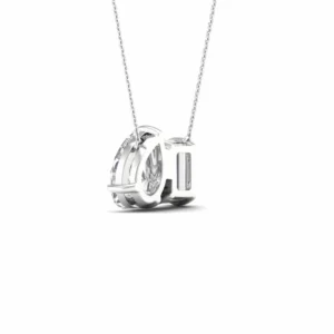 2.0Ct Toi Et Moi Necklace Pear and Emerald Cut Moissanite Pendant with Chain for Girls and Women - Image 3