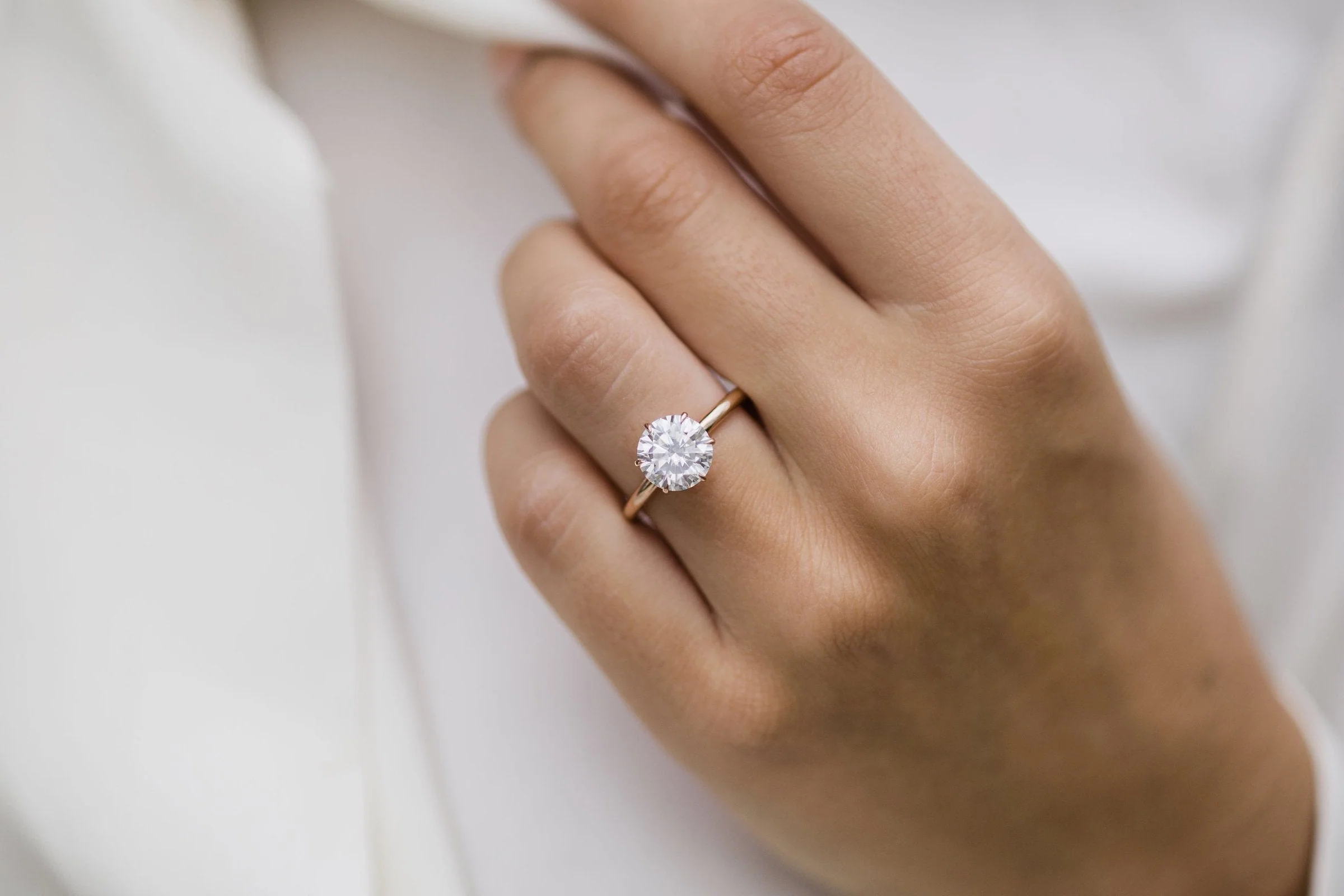 2.0Ct Round Cut Diamond Wedding Ring Solitaire Hidden Halo And Pave Moissanite Engagement Ring