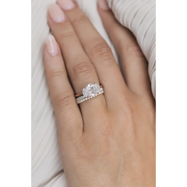 3.00Ct East to West Oval Cut Diamond Ring Solitaire Moissanite Engagement Ring 14K Gold Wedding Anniversary Ring