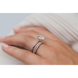 3.00Ct East to West Oval Cut Diamond Ring Solitaire Moissanite Engagement Ring 14K Gold Wedding Anniversary Ring