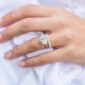 3.0CT Oval East West Engagement Ring – 18K Moissanite Ring