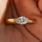 East West 1 Carat Pear Diamond Engagement Ring