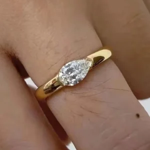 East West 1 Carat Pear Diamond Engagement Ring