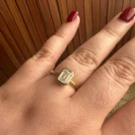 Bezel Set Emerald Cut Lab Diamond Engagement Ring – 18K Gold