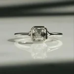 1.25Ct Asscher Diamond Ring Solitaire Moissanite Engagement Ring 14K Gold Wedding Anniversary Ring