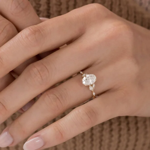 1.32 CT Oval CVD Moissanite Ring – Perfect Mother’s Day Gift