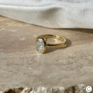 1 CT Oval Moissanite Solitaire Engagement Ring – 18K Rose Gold