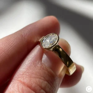 1 CT Oval Moissanite Solitaire Engagement Ring – 18K Rose Gold