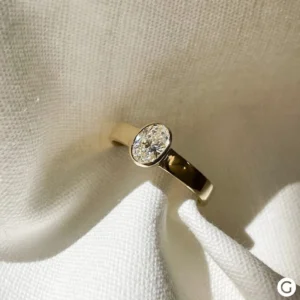 1 CT Oval Moissanite Solitaire Engagement Ring – 18K Rose Gold