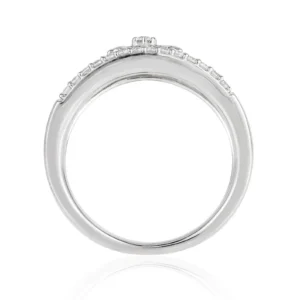 Enchanted Disney Elsa 1/4 CT. T.W. Cubic Zirconia Diamond Snowflake Orbit Split Shank Ring In 14k White Gold Finish