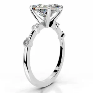 Princess Diana Style Moissanite Solitaire Engagement Ring, Princess Moissanite Starling Silver Promise Ring, Anniversary Ring Gift for Wife