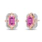 Enchanted Disney Fine Jewelry 14K Rose Gold over Sterling Silver with 1/6 CTTW Diamonds and Created Pink Sapphire Aurora Earrings