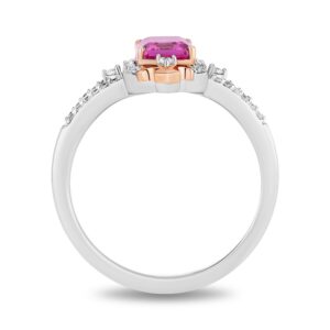 Enchanted Disney Fine Jewelry 14K Rose Gold Over Sterling Silver with 1/5 CTTW Diamonds Aurora Ring