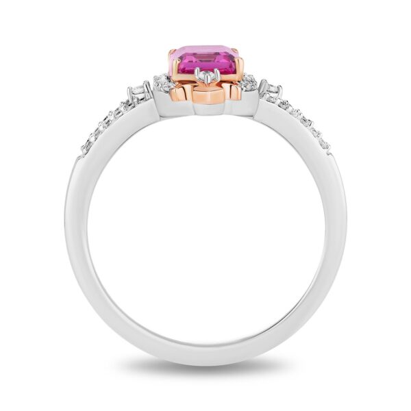 Enchanted Disney Fine Jewelry 14K Rose Gold Over Sterling Silver with 1/5 CTTW Diamonds Aurora Ring