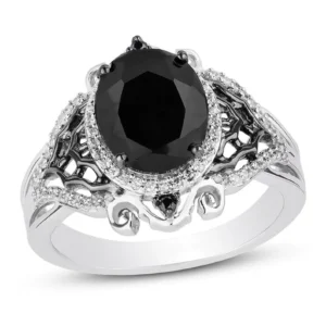 Enchanted Disney Treasures Ring, Black Onyx Ring, 3.0 Ct Black Oval Cut Diamond Ring, 925 Sterling Silver Ring, Enchanted Disney Ring