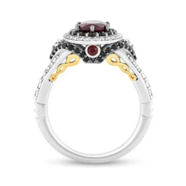 2 Ct Oval Cut Red Garnet Enchanted Disney Villains Evil Queen Ring Engagement Wedding Ring In 925 Sterling Silver, Villains Ring For Womens