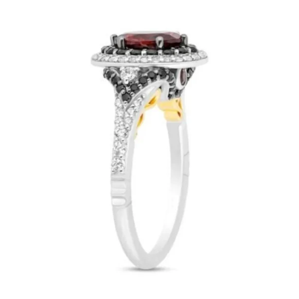 2 Ct Oval Cut Red Garnet Enchanted Disney Villains Evil Queen Ring Engagement Wedding Ring In 925 Sterling Silver, Villains Ring For Womens