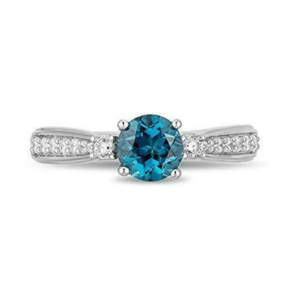 1.0ct Aqua Blue Enchanted Disney Cinderella Bridal Ring Love Engagement And Wedding Diamond Ring, Ring For Women Gift Her Wife Ring