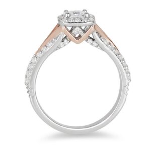 Enchanted Disney Ring, Disney Aurora Ring, 0.5 Ct Princess Diamond Frame Engagement Ring, Two Tone Engagement Ring, Classic Christmas Gift