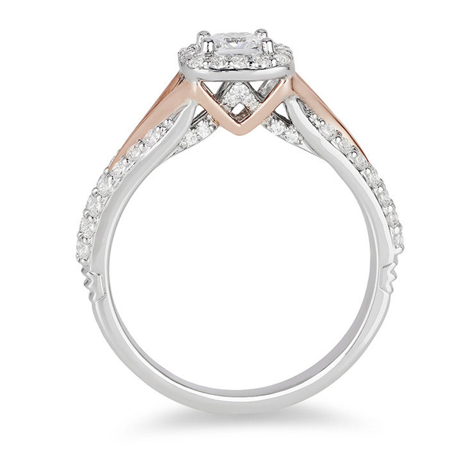 Enchanted Disney Ring, Disney Aurora Ring, 0.5 Ct Princess Diamond Frame Engagement Ring, Two Tone Engagement Ring, Classic Christmas Gift