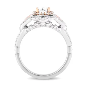 Enchanted Disney Ring Aurora 2.50 CT Oval Morganite Simulated Oval Ring Diamond Frame Engagement Cinderella Ring Disney 925 Silver Ring