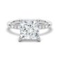 Solitaire Princess Cut Moissanite Diamond Engagement Ring, Moissanite Diamond Ring Half Eternity Anniversary Ring for Gift