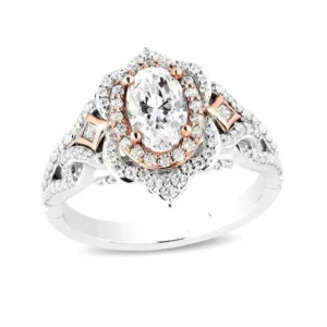 Enchanted Disney Ring Aurora 2.50 CT Oval Morganite Simulated Oval Ring Diamond Frame Engagement Cinderella Ring Disney 925 Silver Ring