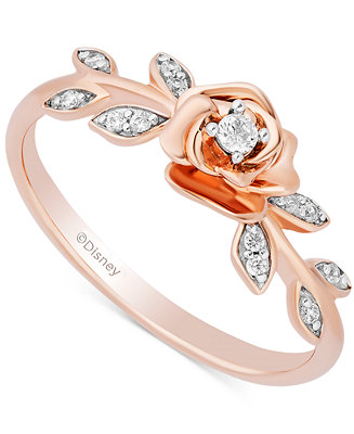 Enchanted Disney Fine Jewelry Diamond Belle Flower Ring 1.10 ct