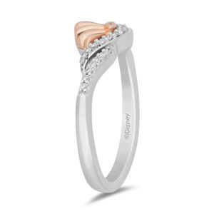 Ariel Diamond Shell Ring in Sterling Silver (1/10 ct. tw.) - Image 3