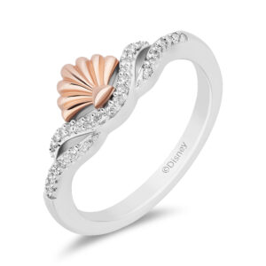 Ariel Diamond Shell Ring in Sterling Silver (1/10 ct. tw.) - Image 4
