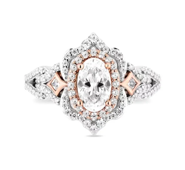 Enchanted Disney Ring Aurora 2.50 CT Oval Morganite Simulated Oval Ring Diamond Frame Engagement Cinderella Ring Disney 925 Silver Ring