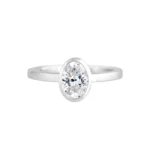 Bezel Engagement Ring, Cushion Cut Moissanite Ring, Wedding Bridal Ring, Solitaire Ring, Bezel Anniversary Ring Gift for her