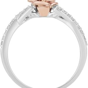 Enchanted Disney Fine Jewelry Sterling Silver 1/5 Cttw Diamond Belle Rose Ring