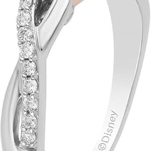 Enchanted Disney Fine Jewelry Sterling Silver 1/5 Cttw Diamond Belle Rose Ring