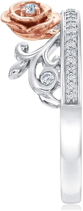 Disney Enchanted Fine Jewelry Diamond Belle Princess Ring 1/10ctw