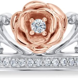 Disney Enchanted Fine Jewelry Diamond Belle Princess Ring 1/10ctw