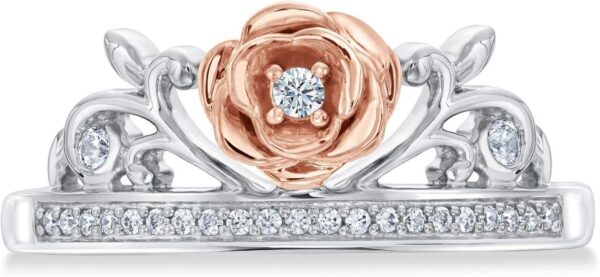 Disney Enchanted Fine Jewelry Diamond Belle Princess Ring 1/10ctw