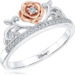 Disney Enchanted Fine Jewelry Diamond Belle Princess Ring 1/10ctw