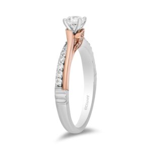 Enchanted Disney Moana 0.58 CT. Diamond Twist Shank Engagement Ring in 14K Two-Tone Gold