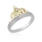 Two Tone Enchanted Disney Fine Jewelry 10K Yellow Gold Finish 1/10 CTTW Jasmine Tiara Ring In 925 Sterling Silver