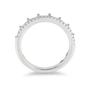 Enchanted Disney Princess 1/6 CT. T.W. Cubic Zirconia Diamond Tiara Wedding Band in 14K White Gold Finish- Anniversary Band