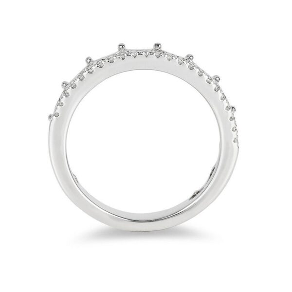 Enchanted Disney Princess 1/6 CT. T.W. Cubic Zirconia Diamond Tiara Wedding Band in 14K White Gold Finish- Anniversary Band