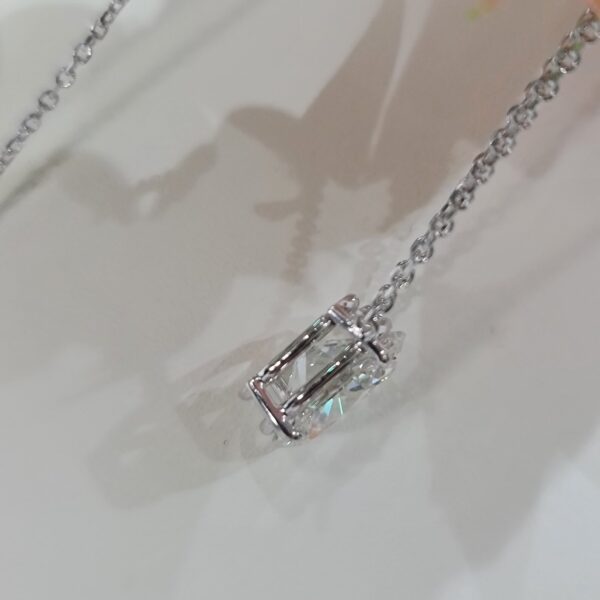 14k Gold Diamond Pendant, Solitaire Oval Diamond Necklace, 3 Ct Moissanite Diamond, Handmade Diamond Pendant, Wedding Necklace for Women