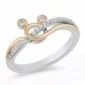 Twisted Mickey Mouse Face Ring, Minnie Mouse Ring, Enchanted Two-Tone Ring, Engagement Diamond Ring, Round Cut Diamond Wedding Ring