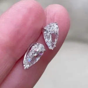 5.15 Tcw Classy Pear Cut Moissanite Pushbacks Studs/ 14K Gold Teardrop Gold Pear Solitaire Earrings/ Lab Diamond Stud Earring/ Gift For Her