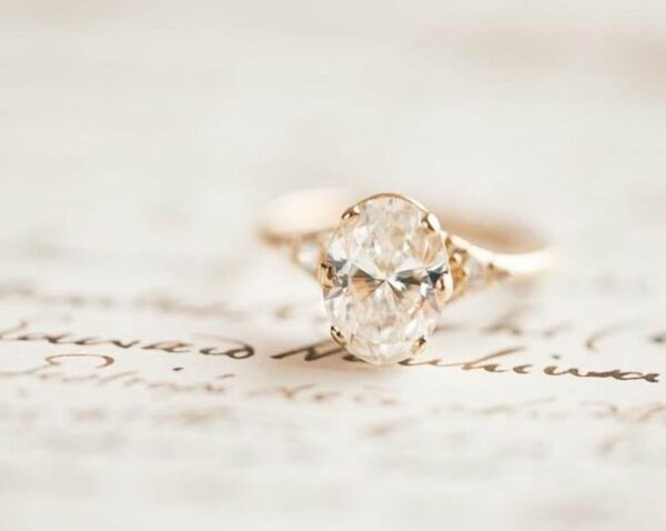 2.50Ct Oval Cut White Diamond Ring, Bezel Set Engagement Ring, Solitaire Ring For Her, Wedding Ring For Her, Women's Anniversary Gift Ring