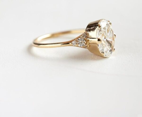 2.50Ct Oval Cut White Diamond Ring, Bezel Set Engagement Ring, Solitaire Ring For Her, Wedding Ring For Her, Women's Anniversary Gift Ring