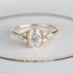 1.5ct Oval Moissanite Engagement Ring, Solid Rose Gold, Unique Engagement Ring For Her,10k 14k 18k Gold Ring, Bridal Ring