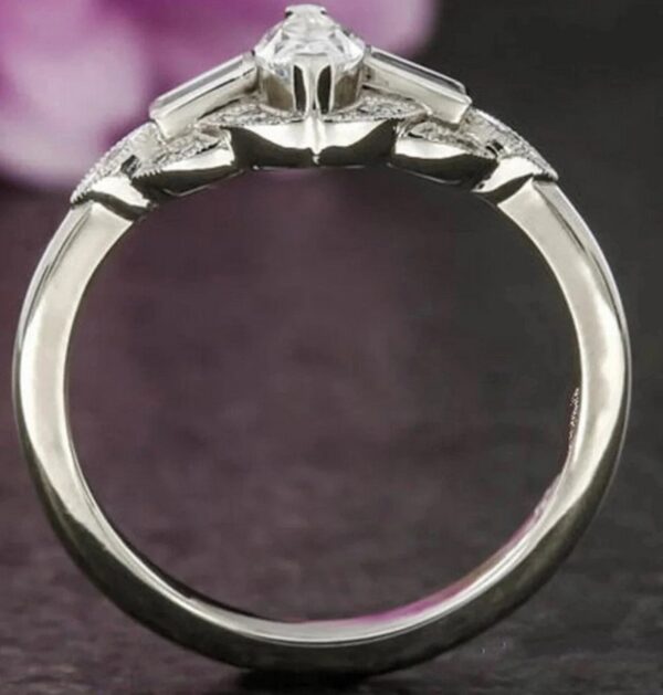 1930s Art Deco Engagement Ring, Marquise Engagement Vintage Ring, Antique Edwardian Ring, Handmade Fine Jewelry, Woman's Ring