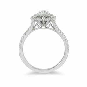 Enchanted Disney Elsa 2.20 CT Simulated Snowflake Engagement Ring in Solid 925 Sterling Silver and 14K White Gold Round Cut Wedding Anniversary Ring as Gifts